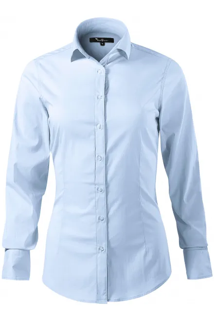 Camicetta a maniche lunghe da donna Vestibilità slim - azzurro, S