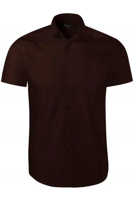Camicia da uomo - Vestibilità slim - caffè, M