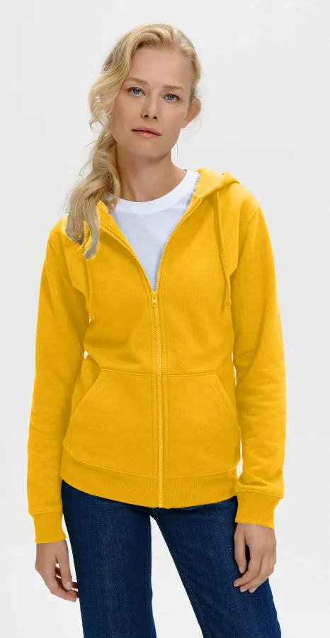 Felpa da donna con cappuccio, giallo Felpa da donna con cappuccio, giallo