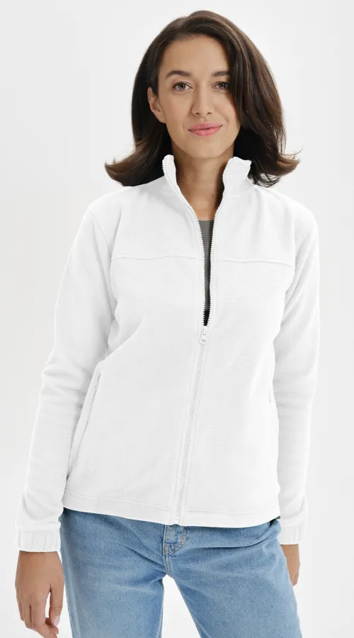 Giacca in pile da donna, bianco Giacca in pile da donna, bianco