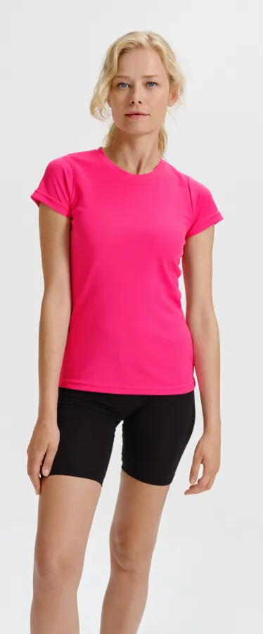 Maglietta sportiva da donna, rosa neon Maglietta sportiva da donna, rosa neon