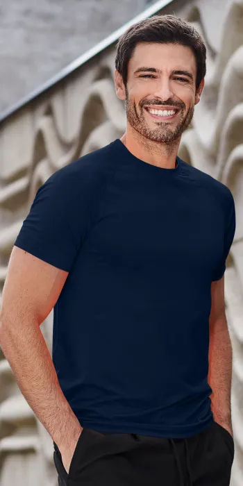 Maglietta sportiva da uomo, blu scuro