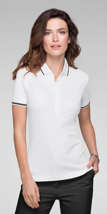 Polo da donna a maniche corte, bianco