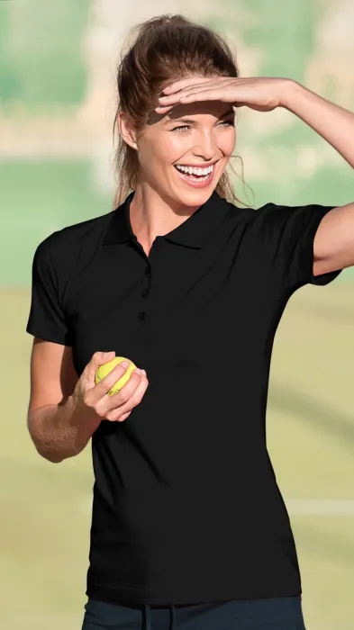 Polo donna slim fit, nero Polo donna slim fit, nero