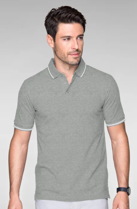 Polo uomo a contrasto, marmo grigio scuro Polo uomo a contrasto, marmo grigio scuro