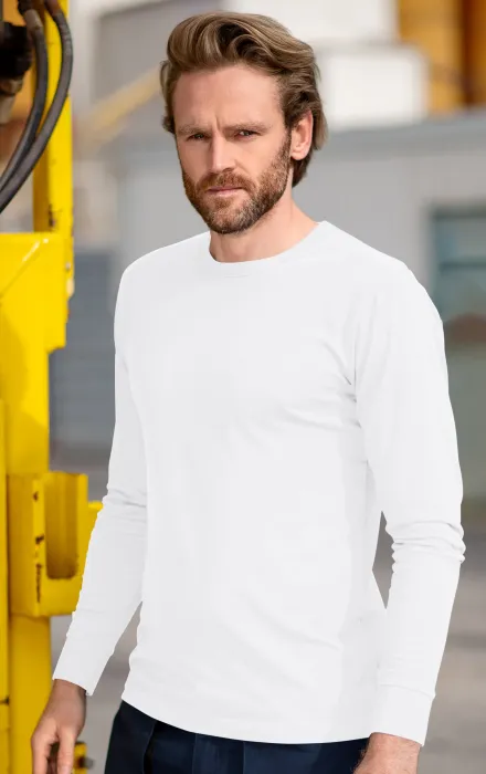 T-shirt a maniche lunghe da uomo resistente, bianco T-shirt a maniche lunghe da uomo resistente, bianco