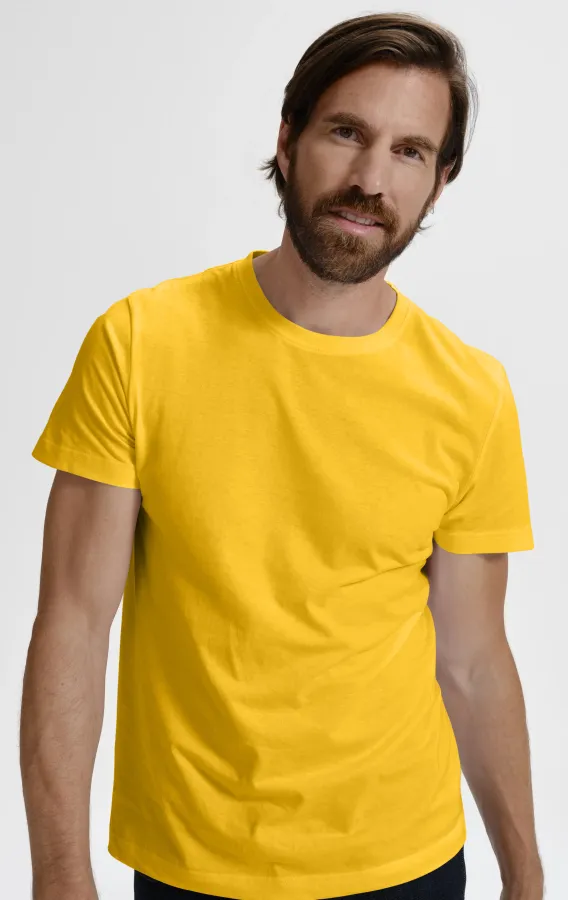 T-shirt semplice da uomo, giallo T-shirt semplice da uomo, giallo