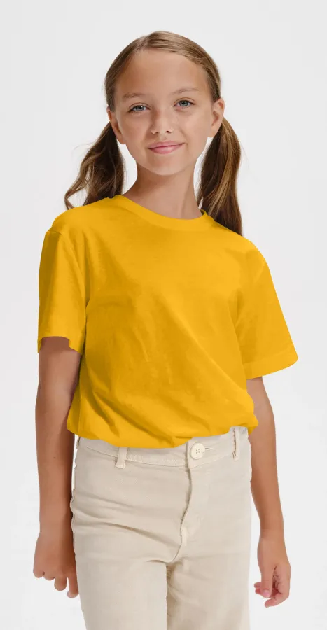 T-shirt semplice per bambini, giallo T-shirt semplice per bambini, giallo