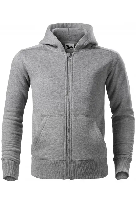 Felpa da bambino con cappuccio - marmo grigio scuro, 122 cm / 6 anni