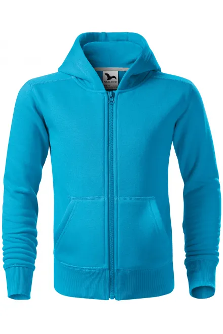 Felpa da bambino con cappuccio - turchese, 122 cm / 6 anni