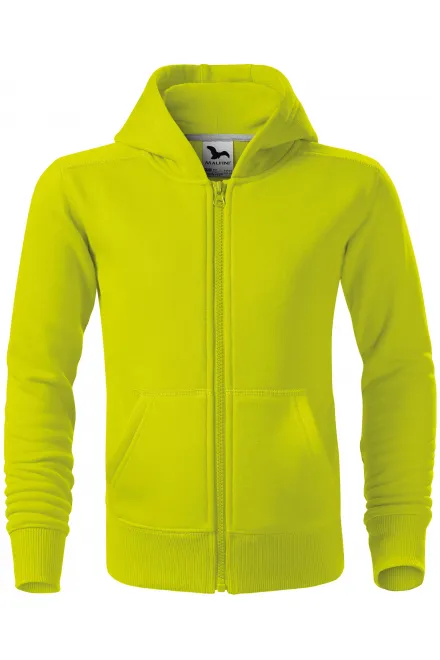 Felpa da bambino con cappuccio - verde lime, 122 cm / 6 anni
