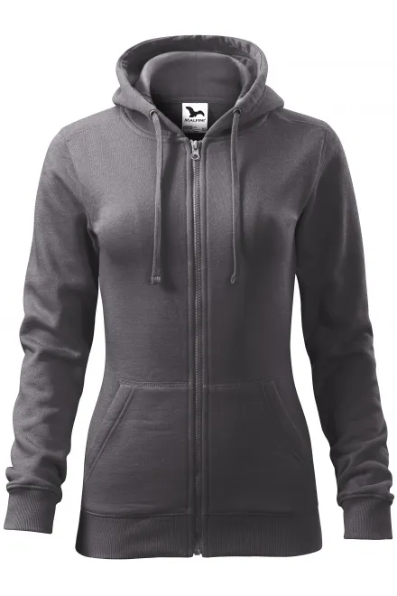 Felpa da donna con cappuccio - grigio acciaio, M