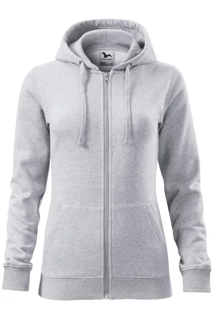 Felpa da donna con cappuccio - marmo grigio chiaro, M