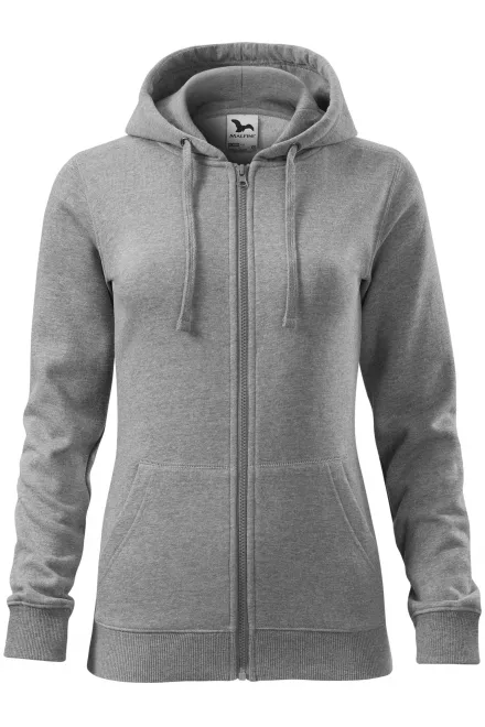 Felpa da donna con cappuccio - marmo grigio scuro, M