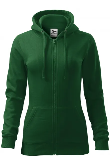Felpa da donna con cappuccio - verde bottiglia, M
