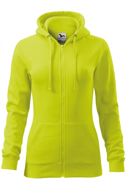 Felpa da donna con cappuccio - verde lime, M