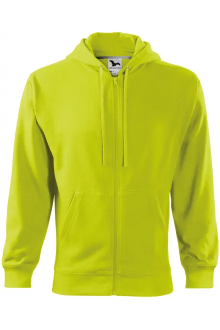 Felpa da uomo con cappuccio - verde lime, 3XL