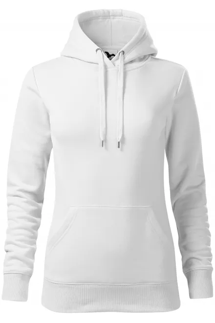 Felpa donna con cappuccio senza zip - bianco, S