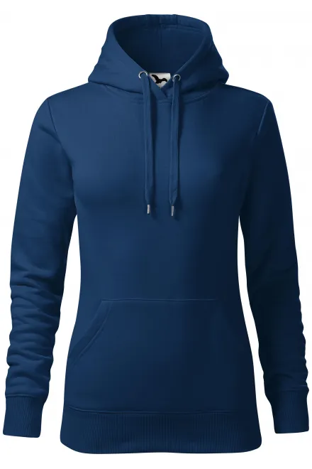 Felpa donna con cappuccio senza zip - blu notte, S