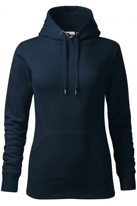 Felpa donna con cappuccio senza zip - blu scuro, S