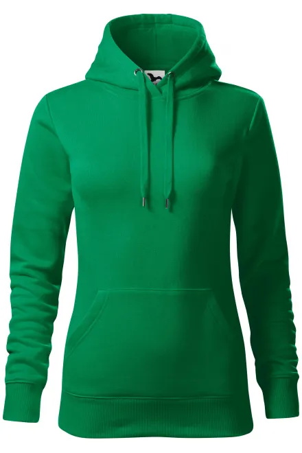 Felpa donna con cappuccio senza zip - erba verde, S