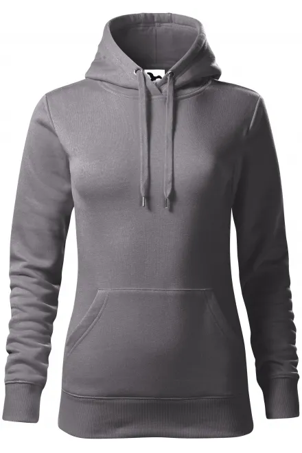 Felpa donna con cappuccio senza zip - grigio acciaio, S