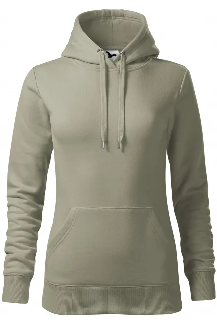 Felpa donna con cappuccio senza zip - kaki brillante, S