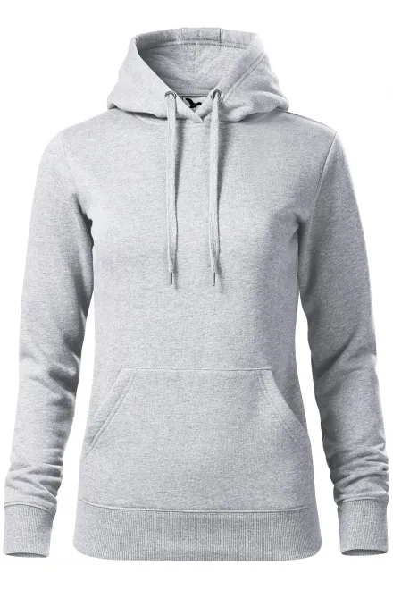 Felpa donna con cappuccio senza zip - marmo grigio chiaro, S