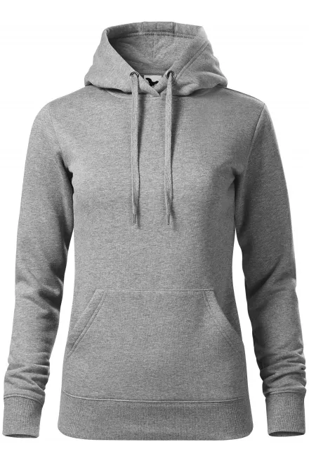 Felpa donna con cappuccio senza zip - marmo grigio scuro, S