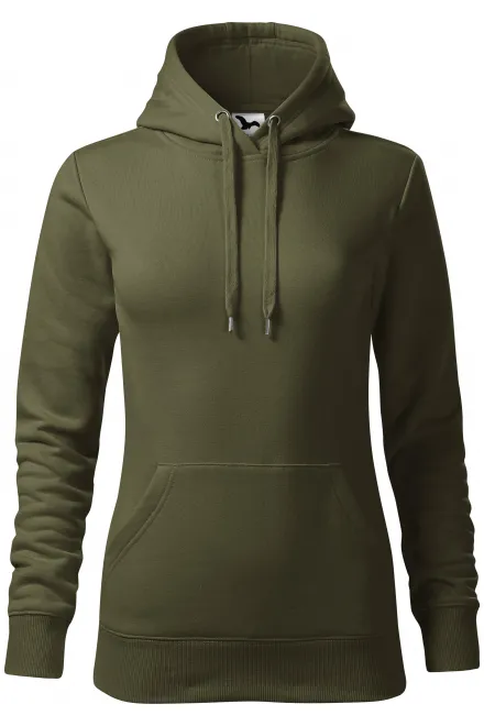 Felpa donna con cappuccio senza zip - military, S