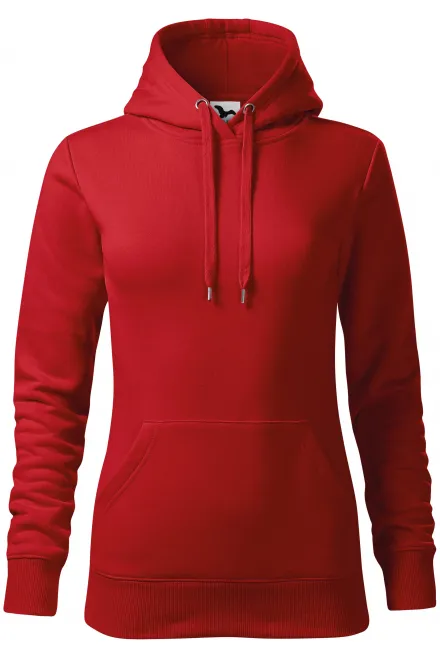 Felpa donna con cappuccio senza zip - rosso, S