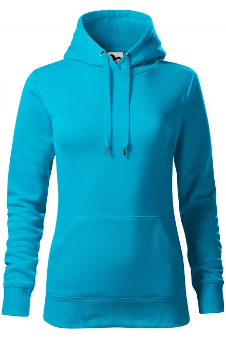 Felpa donna con cappuccio senza zip - turchese, S