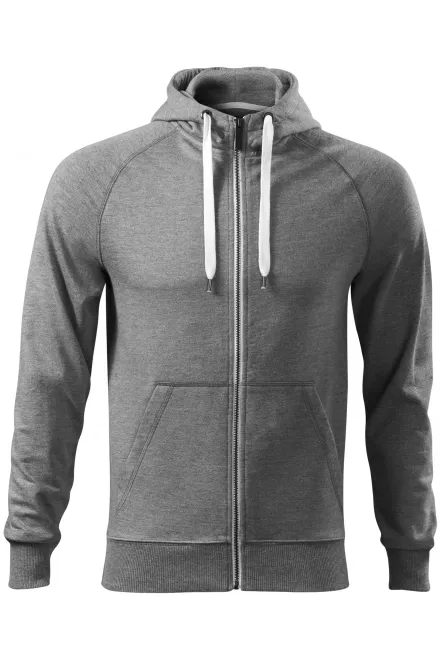 Felpa uomo a contrasto con cappuccio - marmo grigio scuro, S