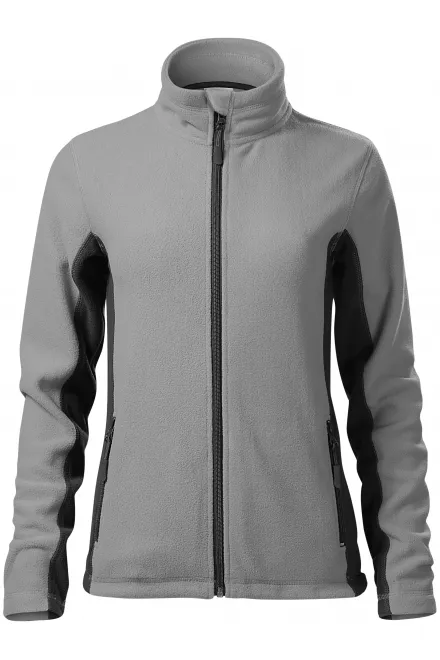 Giacca da donna in pile a contrasto - grigio chiaro, XS