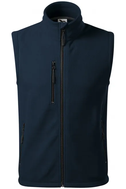 Gilet in pile a contrasto - blu scuro, XS