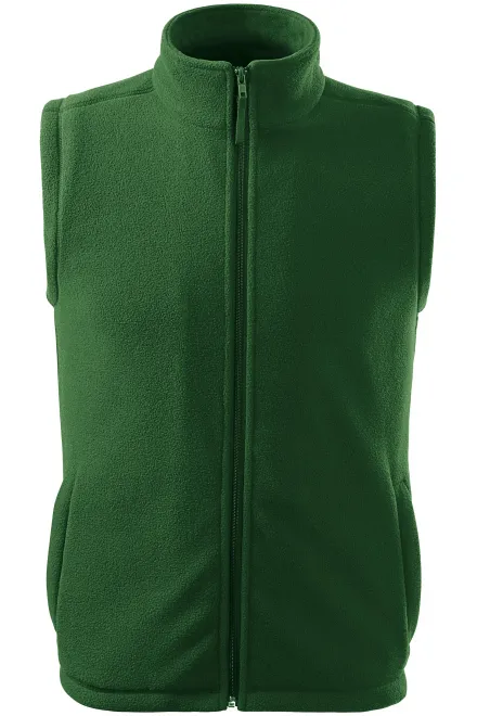 Gilet in pile classico - verde bottiglia, XS