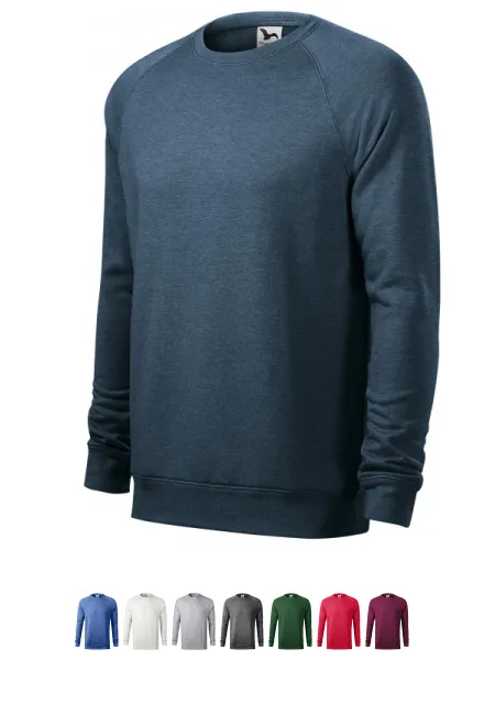 Felpa semplice da uomo, marmo denim scuro
