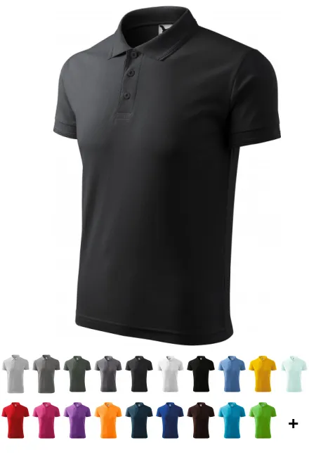 Polo ampia da uomo, grigio ebano