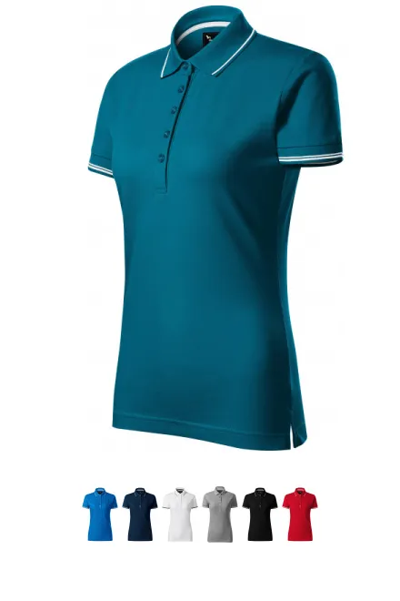 Polo da donna a maniche corte, petrol blue