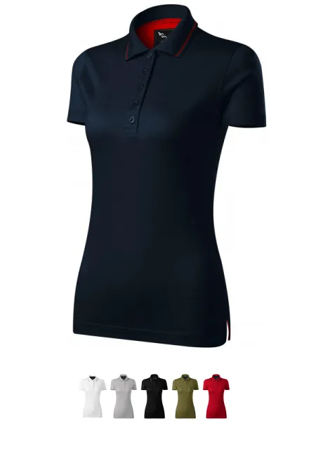 Polo donna elegante mercerizzata, blu scuro