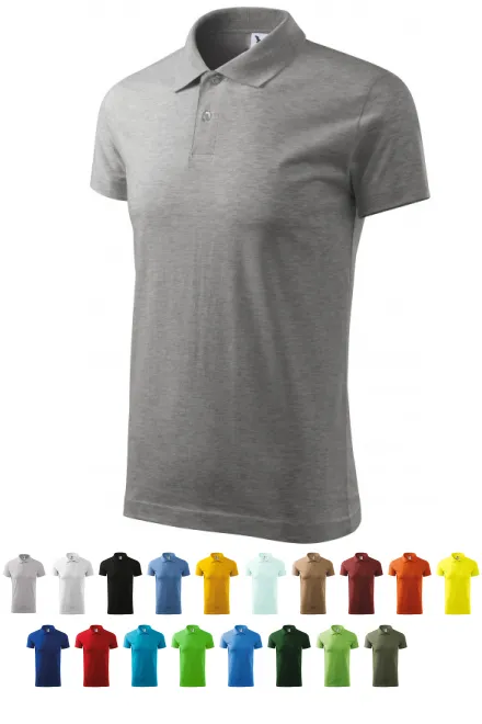 Polo semplice da uomo, marmo grigio scuro
