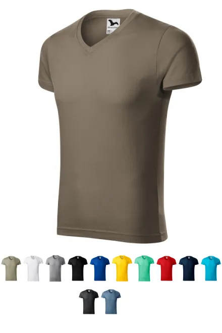 T-shirt attillata da uomo, army