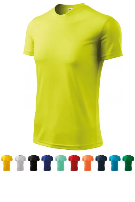 T-shirt con scollo asimmetrico, giallo neon