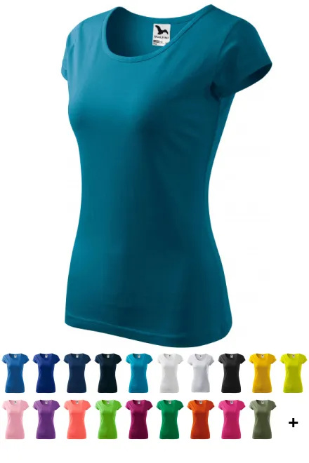 T-shirt da donna con maniche molto corte, petrol blue