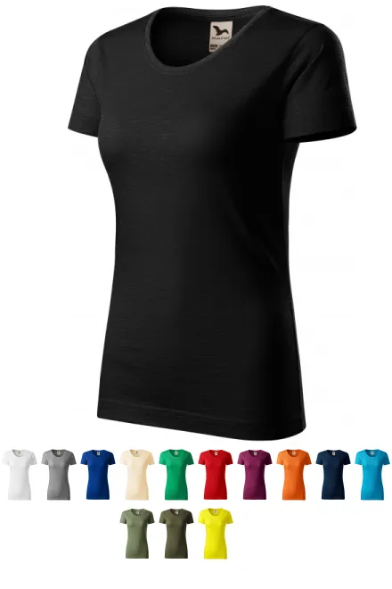 T-shirt da donna, cotone organico testurizzato, nero