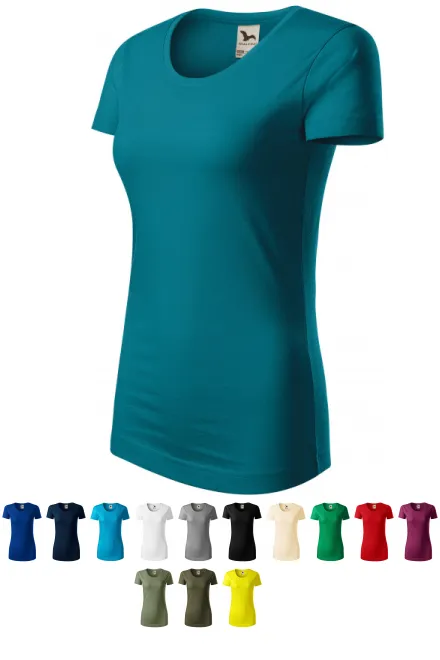 T-shirt da donna in cotone biologico, petrol blue