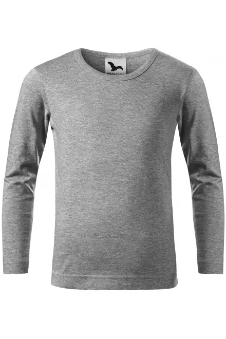 Maglietta a maniche lunghe per bambini - marmo grigio scuro, 128 cm / 12 anni