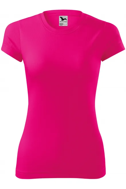 Maglietta sportiva da donna - rosa neon, M
