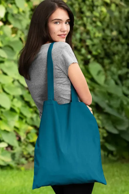 Borsa per la spesa in cotone, petrol blue