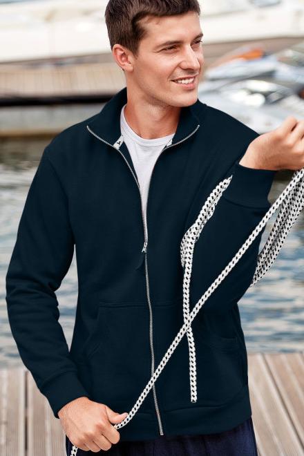 Felpa da uomo semplice senza cappuccio, blu scuro, 2XL